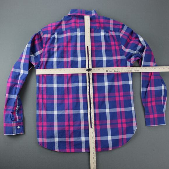 Bonobos Shirt Men Medium Blue Pink Plaid Standard Fit Long Sleeve Casual Modern - Picture 4 of 6